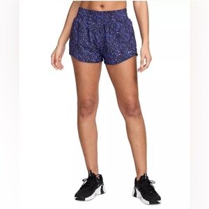 Women's Nike Blue Patterned Running Shorts
